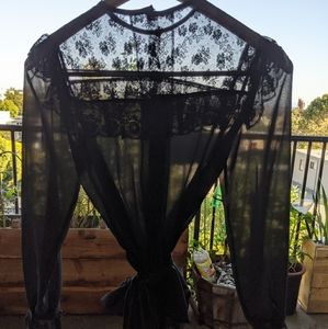 Sheer Black Vintage Blouse